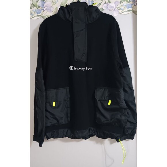 Champion LIFE Medium Black Label Sideline Quarter Zip Pullover Athleisure Active - Picture 1 of 13